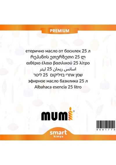 Premium Reyhan Mum Esansı 25 Litre Şeffaf