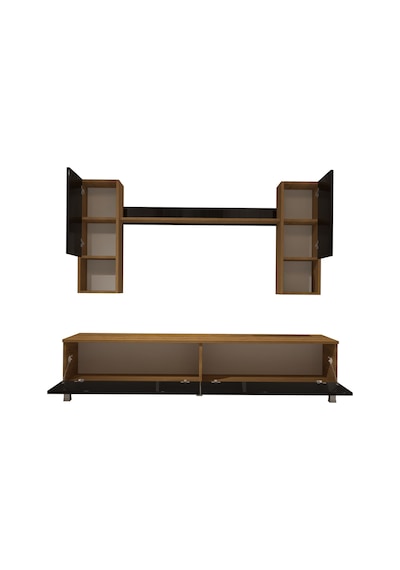 Decoraktiv Eko 5da Mdf Std Krom Ayaklı Tv Ünitesi Tv Sehpası Pera - Siyah