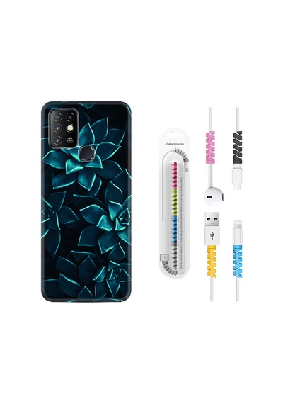 Infinix Hot 8 Kılıf Kablo Koruyuculu Mistik Çiçekler 1650