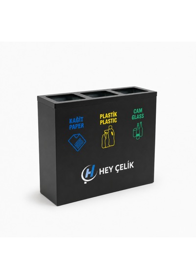 3 Lü Sıfır Atık Geri Dönüşüm Ünitesi Ec-103 Metal Atık Ayrıştırma Sistemi Hey Çelik
