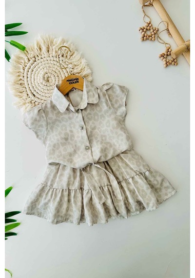 Miniğimin Cicileri Leopar Desenli Belden Bağlama Model Kız Çocuk 2 Li Yazlık Takım - Yeşil Yeşil-73404 Miniğimin Cicileri Leopar Desenli Belden Bağlama Model Kız Çocuk 2 Li Yazlık Takım - Yeşil Yeşil-73404
