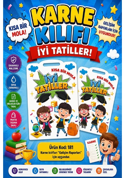 Ata Okul Öncesi Ve İlkokullar İçin Karne Kılıfı Gelişim Dosyasına Uygun Ürün Kodu:181 5 Adet