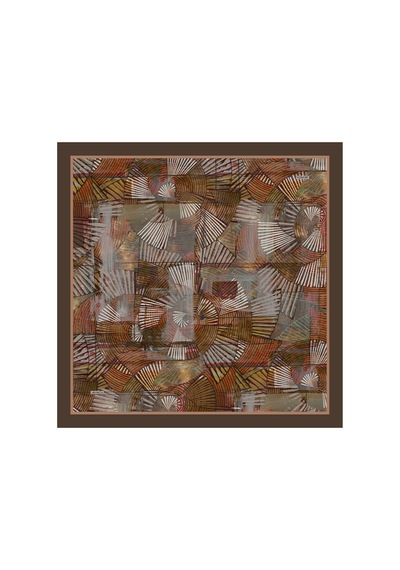 Arancia Kahverengi 90x90 İpek Twill Eşarp Kahverengi Kahverengi