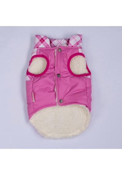 Pembe Plaid Ekose Desen Yelek Köpek Yeleği Köpek Kıyafeti Köpek Yağmurluk