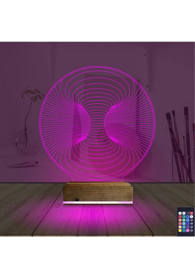 Luvivia Geometrik Dekoratif 3d Lamba - Masa Gece Lambası V11 Şeffaf