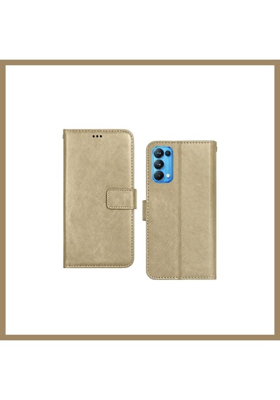 Kahveci.store Reno 5 Trend S Plus Kapaklı Telefon Kılıf - Gold 22