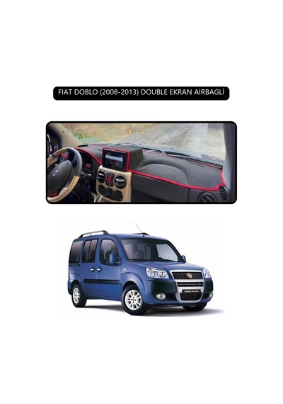Fıat Doblo 2008-2013 Modellerine Uygun Airbagtorpido Koruma Halısı Siyah Kenar