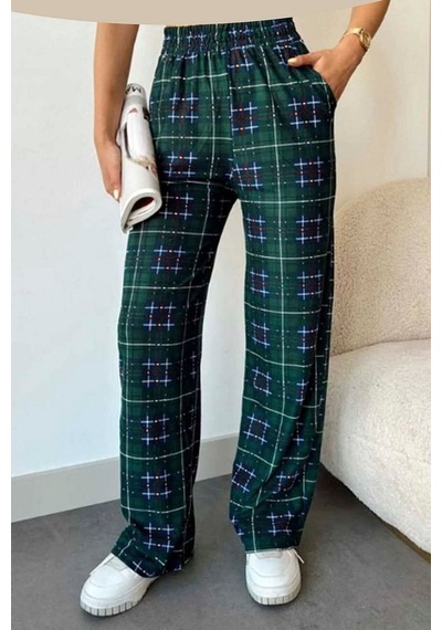 Mikro Süet Kadın Pijama Altı Tek Alt S1 Yeşil