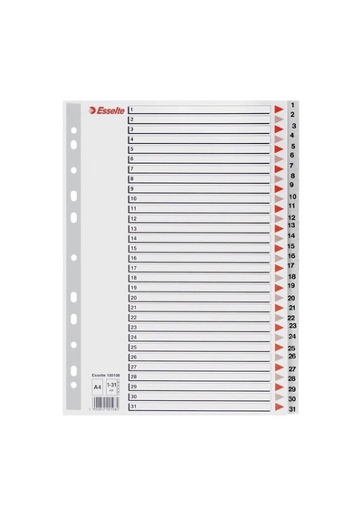 Esselte 100108 Plastikseperatör A4 1-31 Rakam 10'li Paket
