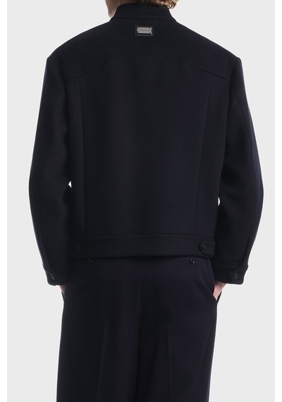 Emporio Armani % 100 Yün Regular Fit Kolej Yaka Ceket Erkek Ceket Em006725 Af27994 Ub118 Lacivert