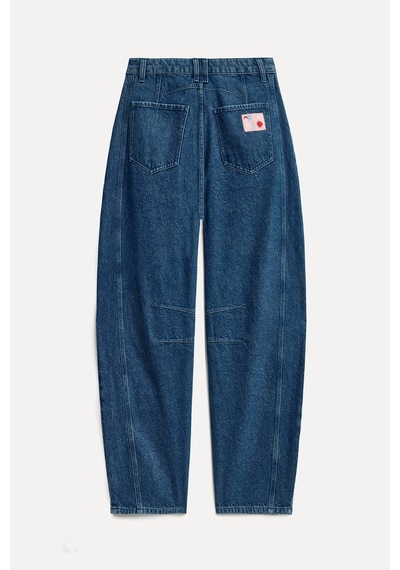 Mudo Kadın Kadın Indigo Mom Fit Desenli Pantolon 1274378 İndigo