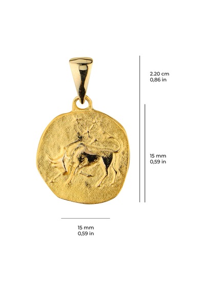 Goldkupe 14 Ayar Altın Boğa Burç Kolye Ucu 2,10 Gr-6390 Altın