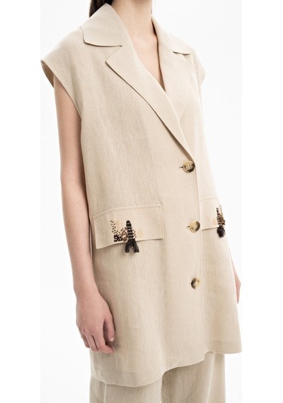 Aker 24ss09084111 Küçük Beden Yelek 24ss09084111 038 Camel Camel