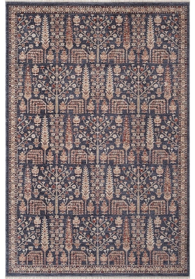 Focus Fo005m Lacivert Renkli Vintage Modern Salon Koridor Yatak Ve Oturma Odası Halısı-1768 Gri
