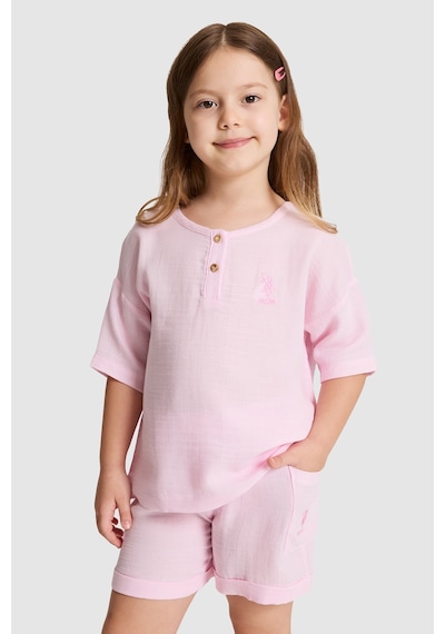 U.S. Polo Assn. Kız Çocuk Pembe Pijama Takım 50326617-vr041