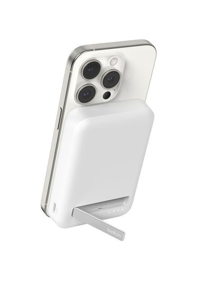 Belkin Bpd007btwt Boostcharge Qi2 15w 8k Magsafe Uyumlu Kablosuz Powerbank Beyaz siyah