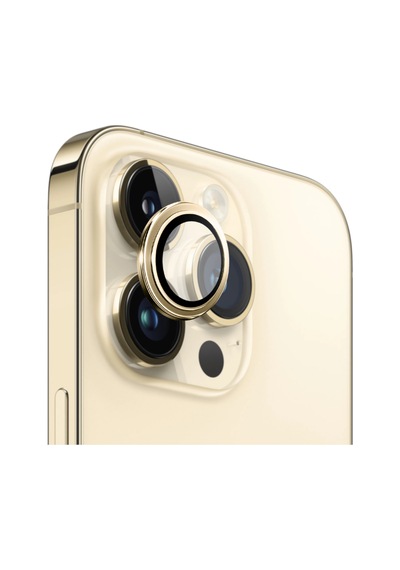 Safeus Safir Temperli Kamera Lens Koruyucu Apple Uyumlu iPhone 14 Pro Max Ve İle Altın