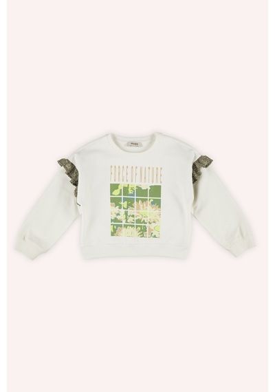 Kız Çocuk Baskılı Beyaz Sweatshirt 7274476 Kız Çocuk Baskılı Beyaz Sweatshirt 7274476