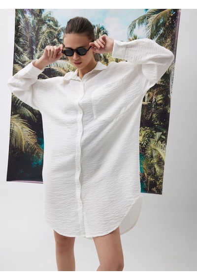 Oversize Kadın Tunic Beyaz