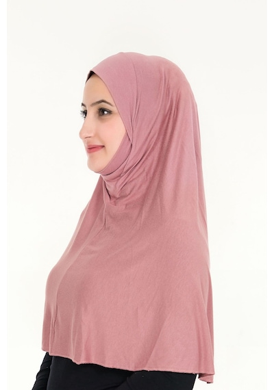 Peçeli Hazır Türban Pratik Şal Hijab Namaz Örtüsü Gulkurusu