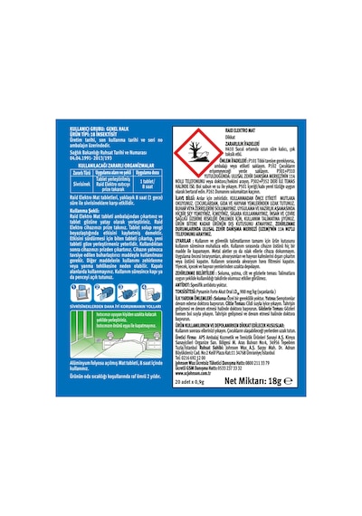 Raid Elektromat Tablet 20 Adet