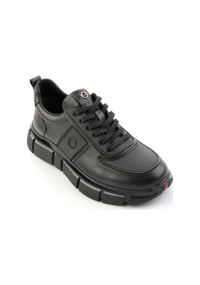 Bambi Siyah Hakiki Deri Erkek Sneaker E01398013541