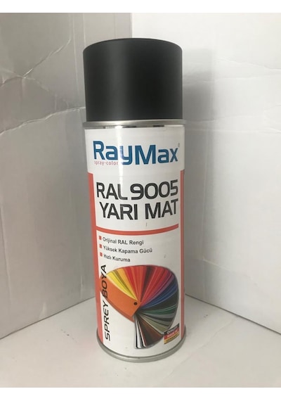 Raymax Akrilik Sprey Ral9005 Yarı Mat Siyah 400Ml.Made in Germany