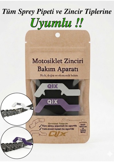 Motosiklet Zinciri Temizleme Ve Yağlama Aparatı "beyaz-mor"- Kısa Saplı Model