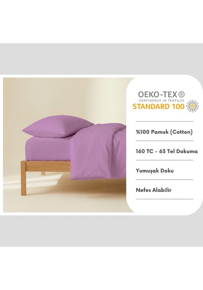 Prime Sleeks %100 Pamuk Yastık Kılıfı 2 Adet - Lila - 50x70cm Lila