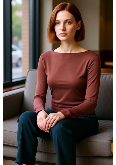 Ersefa Stil Kadın Fitted Vücuda Oturan Büzgü Drape Detaylı Esnek Bluz Cr Kahverengi