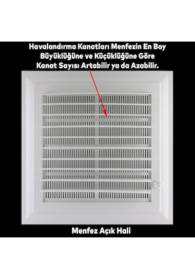 Badem10 Menfez Banyo Wc Tuvalet Havalandırma Plastik Panjur Beyaz 45x55 Cm