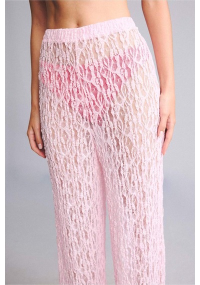 Defacto Regular Fıt Elastik Bel Tül Pembe Plaj Pantolonu H3066ax26sppn648 Pembe-pn648