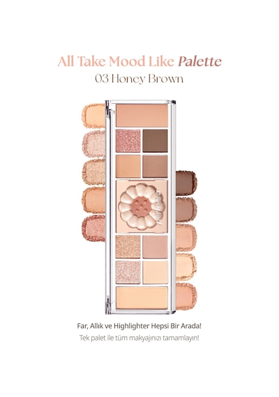 Çok Fonksiyonlu Makyaj Paleti Peripera All Take Mood Like Palette 03 Honey Brown Honey K-ookie