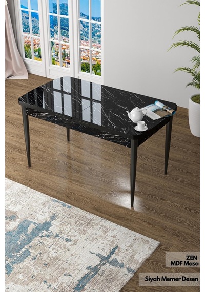 Canisa Zen Serisi 80x132 Mdf Açılabilir Siyah Mermer Desen Masa Takımı Ve 6 Füme Sandalye Masa Siyah Mermer Desen Sandalye Füme Canisa Zen Serisi 80x132 Mdf Açılabilir Siyah Mermer Desen Masa Takımı Ve 6 Füme Sandalye Masa Siyah Mermer Desen Sandalye Füme