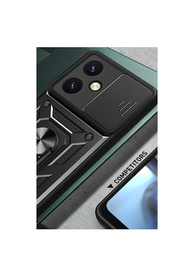 Y27 Kılıf Pars Lens Yüzüklü Silikon - Kırmızı Bzsxx00 1