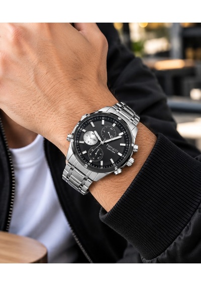 Ferrucci Fc70239 Fonksiyonları Aktif Çelik Kordon Ve Kasa Spor Model Erkek Kol Saati Siyah