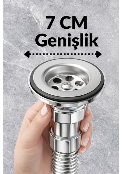2adet Premium Körüklü Evye Sifonu Koku Yapmaz, Uzayabilen Esnek Gider Borusu 33-80 Cm
