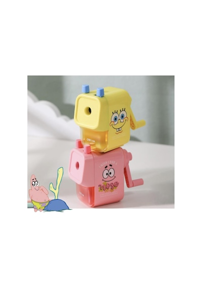 Deli Eh511 Spongebob Lisanslı Masaüstü Kalemtıraş Pembe Jumbo Ve Standart Kalem Uyumlu