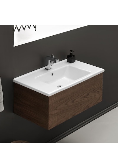 Turkuaz Seramik Arte Etajerli Lavabo 100 x 45CM(Dolap Hariç)