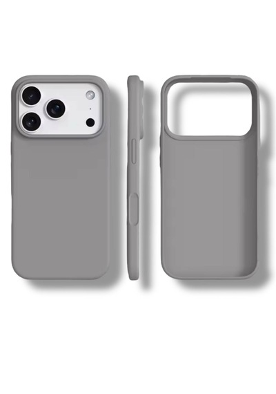 Apple Uyumlu iPhone 17 Pro Kılıf Kamera Çıkıntılı Yumuşak Silikon İçi Kadife Lansman Kapak . Gri
