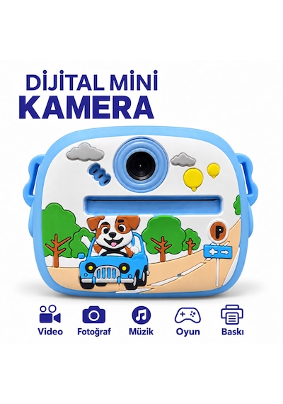 Cmr91 Çocuk Dijital Mini Kamera 1080p Hd 2.0 İnç Ekran Fotorğraf Video Oyun Müzik Usb Şarj Termal Resim Kağıt Baskılı Yazıcı Kamera Video Makinesi Print Kamera