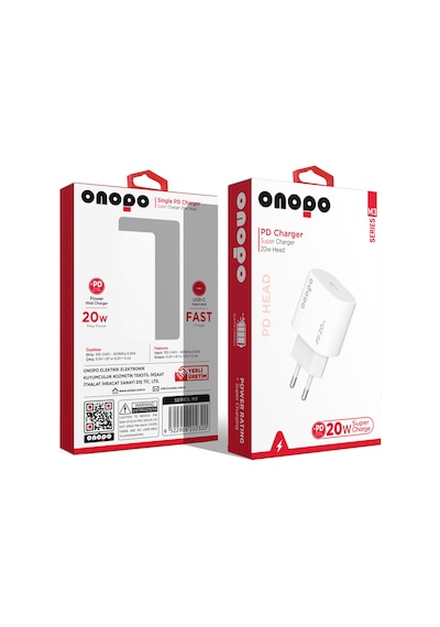 Onopo M3 20W Type-C Girişli Şarj Başlığı