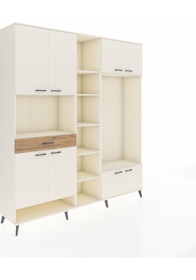 Hyperion Dolap 12 Raflı Tek Çekmeceli 8 Kapaklı 220x44x243 Aytaşı-aytaşı/çam Aytası/atlas Çam