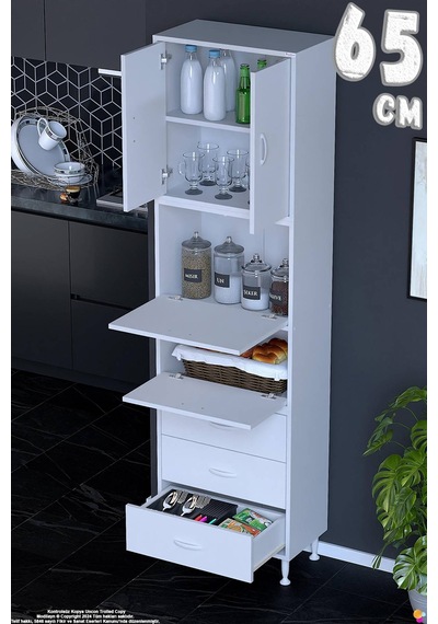 Ekin 65 Cm Bakliyat Dolabı Kahve Köşesi 3 Çekmeceli Çok Amaçlı Mutfak Kiler Banyo Dolabı Beyaz Ekin 65 Cm Bakliyat Dolabı Kahve Köşesi 3 Çekmeceli Çok Amaçlı Mutfak Kiler Banyo Dolabı Beyaz