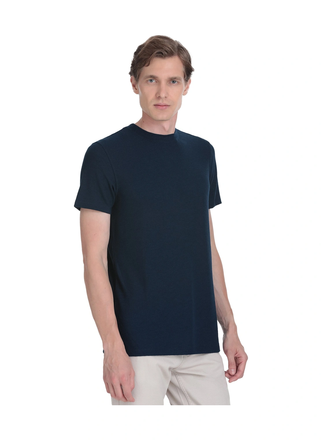 Hatemoğlu Lacivert Regular Fit Bisiklet Yaka Tişört 36096 659126