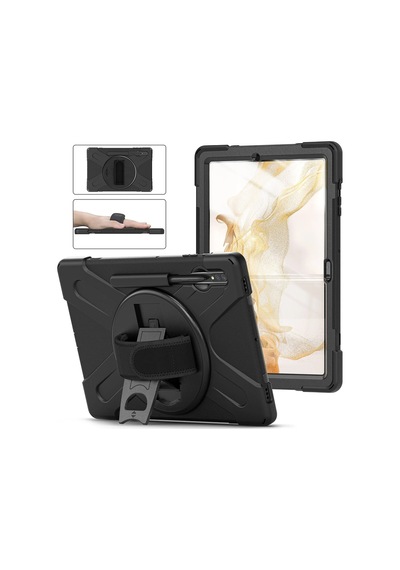 Mey İthalat Samsung Uyumlu Galaxy T737 Tab S7 Fe 12.4 Kılıf Amazing Tablet Kapak - Siyah Arka Kapak