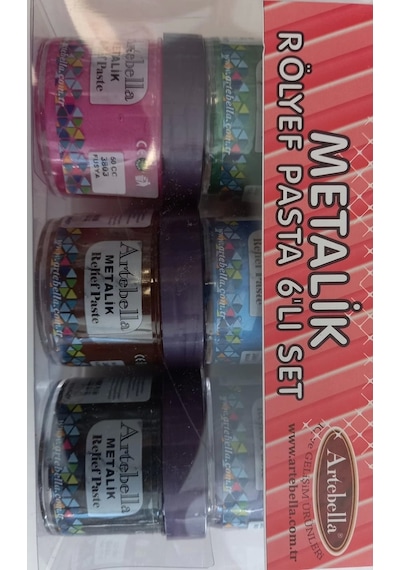 Artebella Metalik Rölyef Pasta 50 ML 6'lı Set-2 Rpals0001
