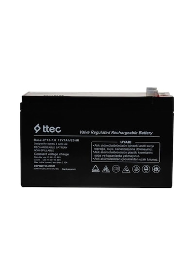 Ttec 12 Volt 7A Akü - 12V 7 Ah Base Kuru Akü Ağustos 2024 Üretim 10 Adet