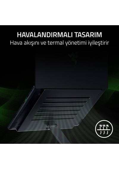 Adjustable Laptop Stand - 18 İnç'e Kadar Dizüstü Bilgisayarlar İçin Üretilmiş Ergonomik Yüksekliği Ayarlanabilir Dizüstü Bilgisayar Standı Alüminyum Siyah