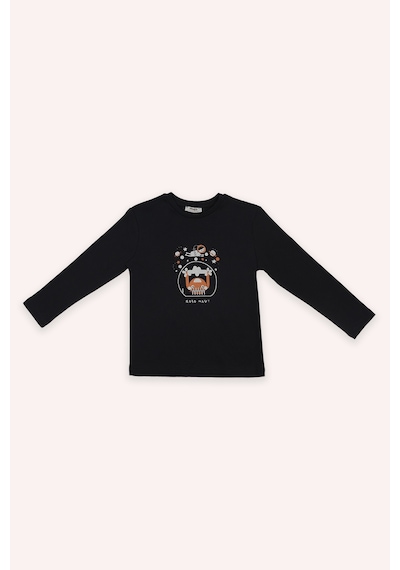 Erkek Çocuk Uzay Baskılı Siyah Pijama Takımı Çok Renkli 2421BK39008 Erkek Çocuk Uzay Baskılı Siyah Pijama Takımı Çok Renkli 2421BK39008